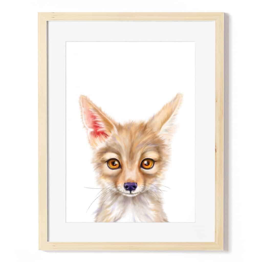 baby jackal art print