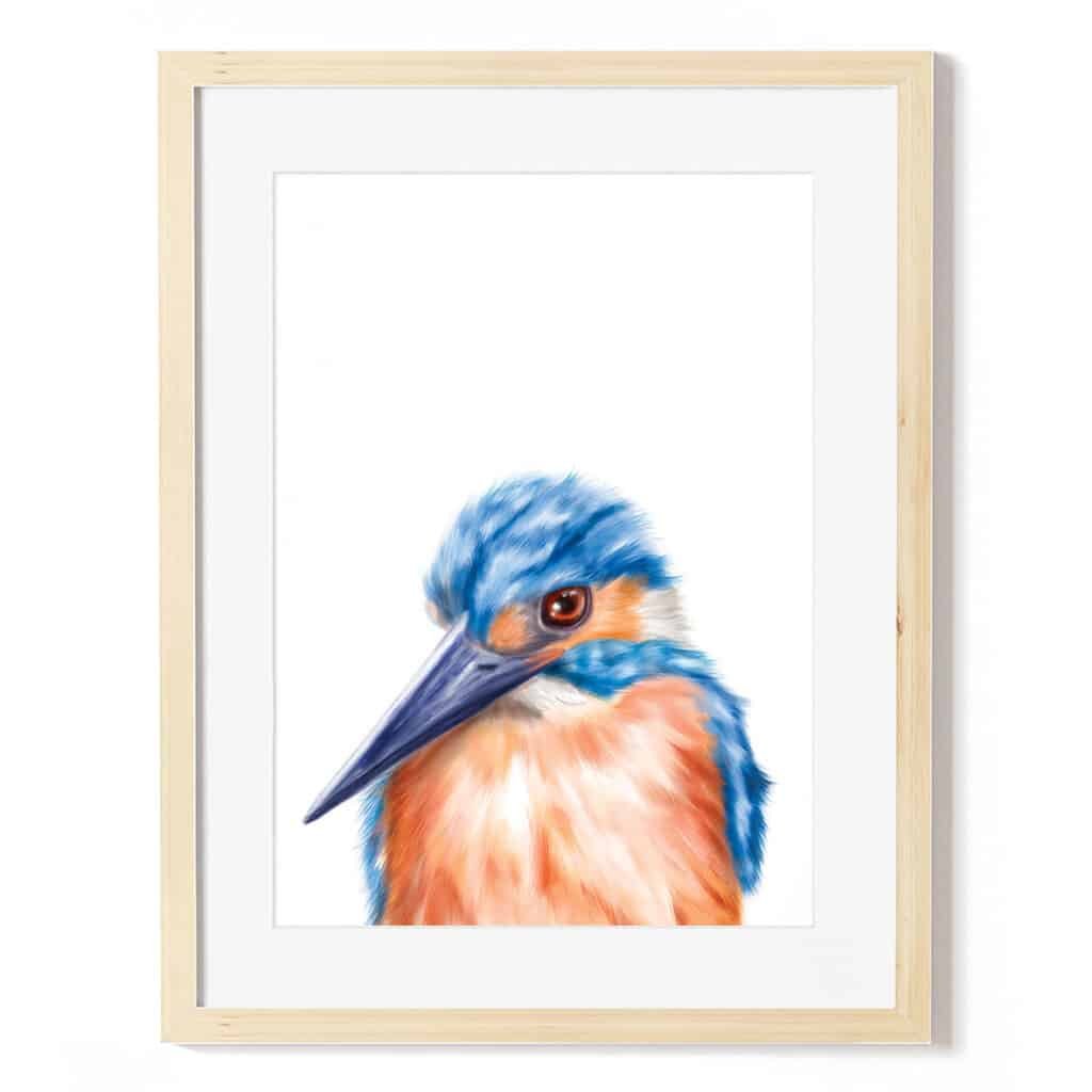 baby kingfisher art print
