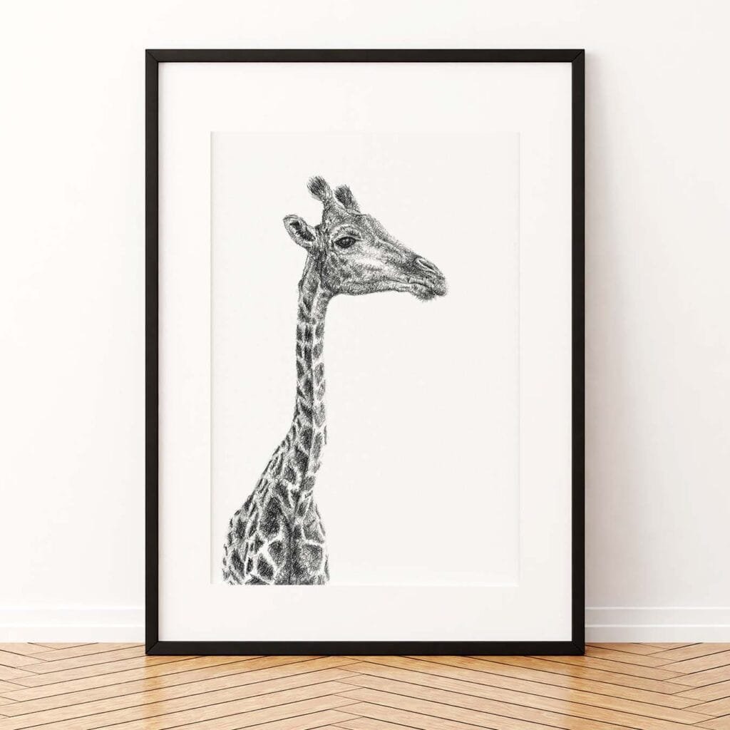 Giraffe Sketch Art Print