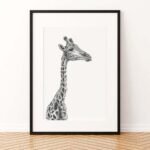 Giraffe Sketch Art Print