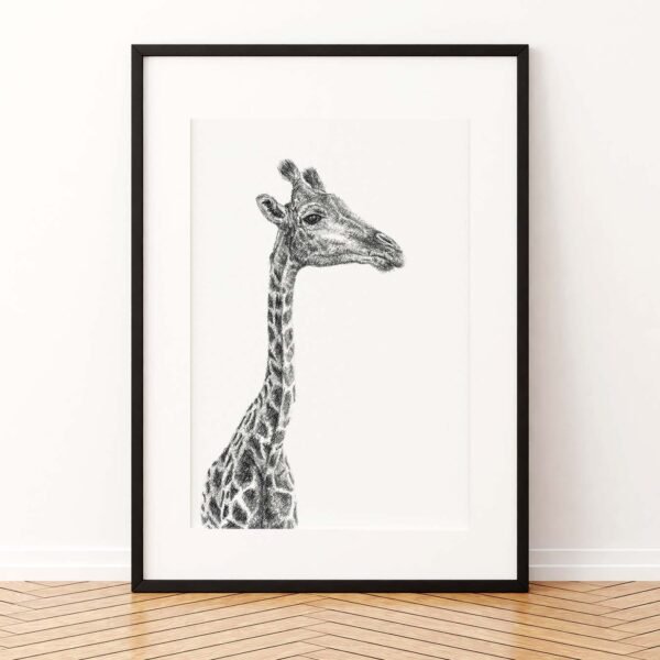 Giraffe Sketch Art Print