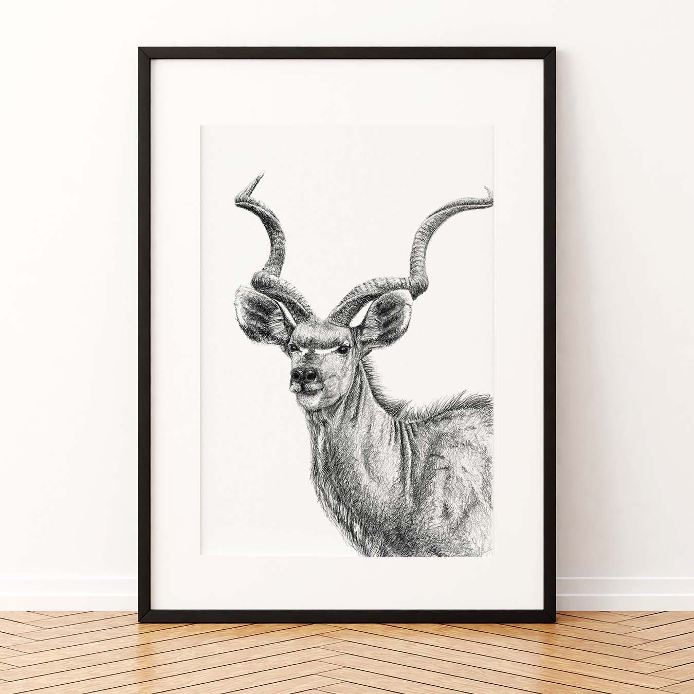 Kudu Sketch Art Print