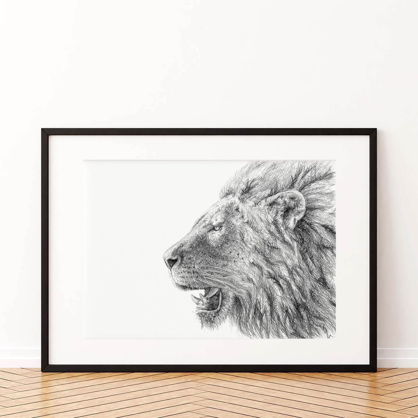 Lion Sketch Art Print