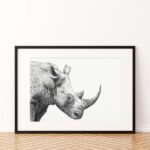 Rhino Sketch Art Print