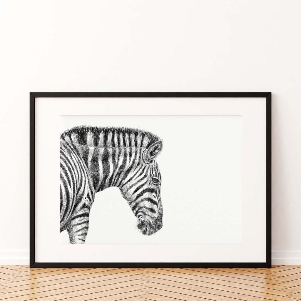 Zebra Sketch Art Print