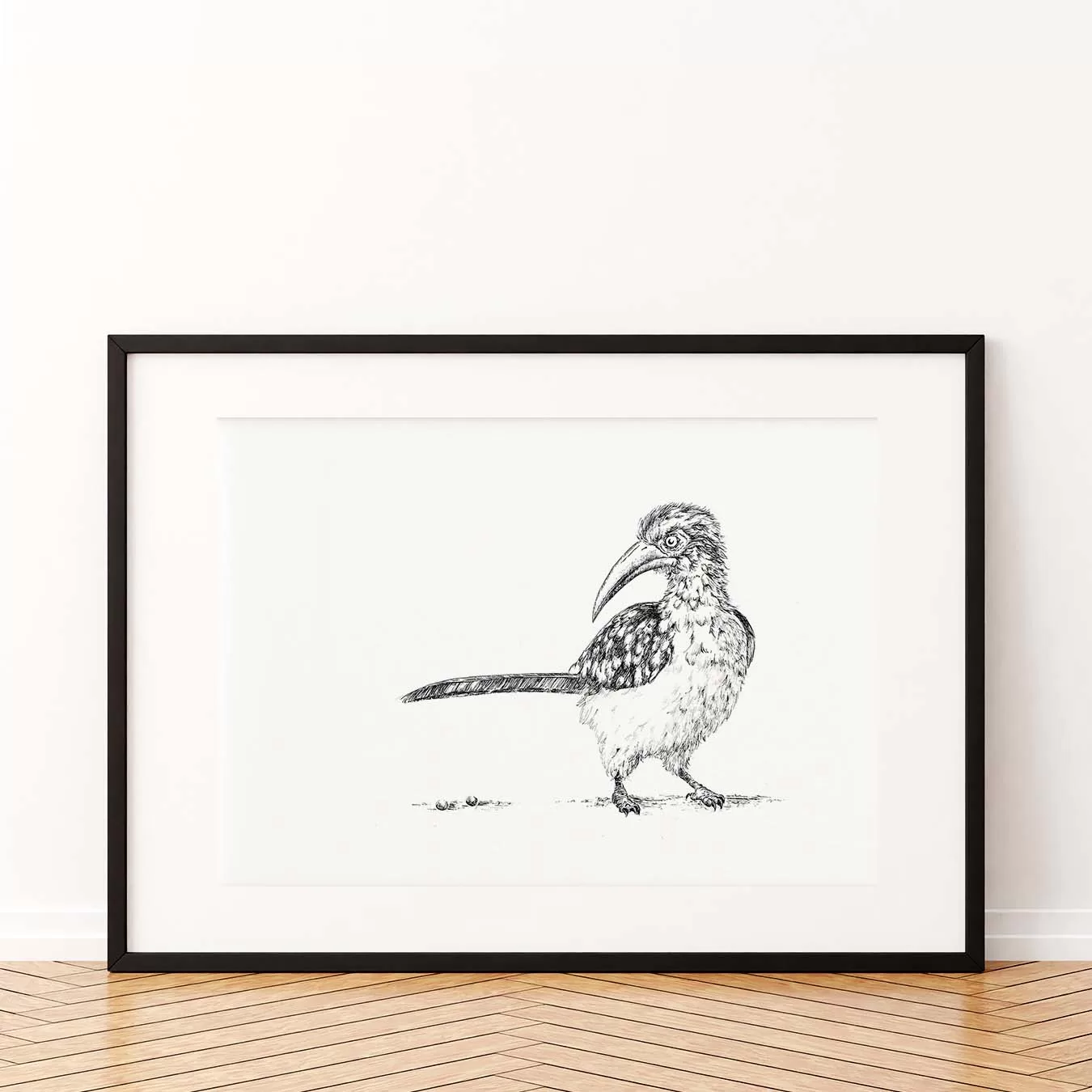 Hornbill Pen and Ink Art Print