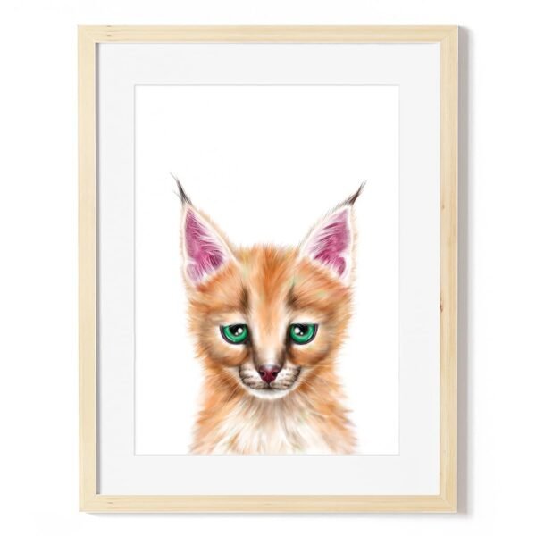 baby caracal art print