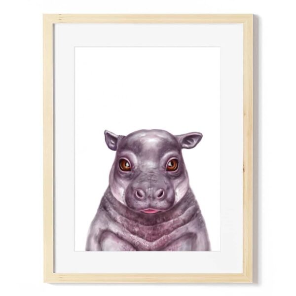 baby hippo art print