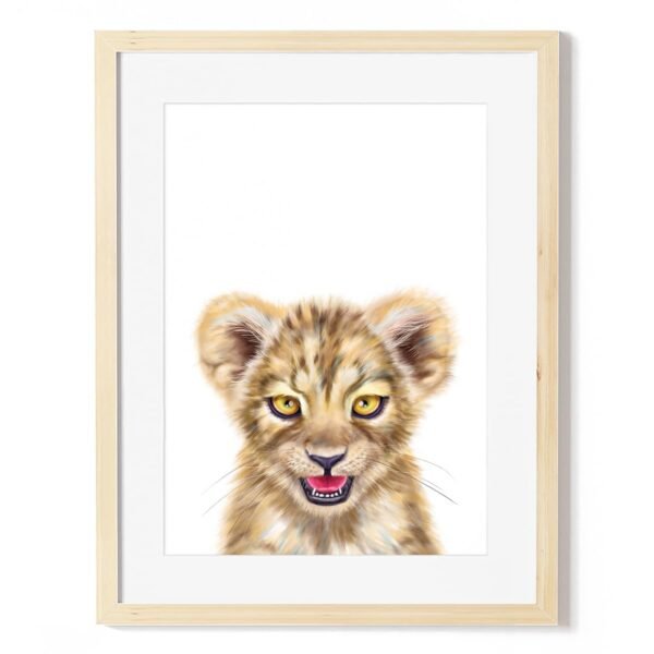 baby lion art print