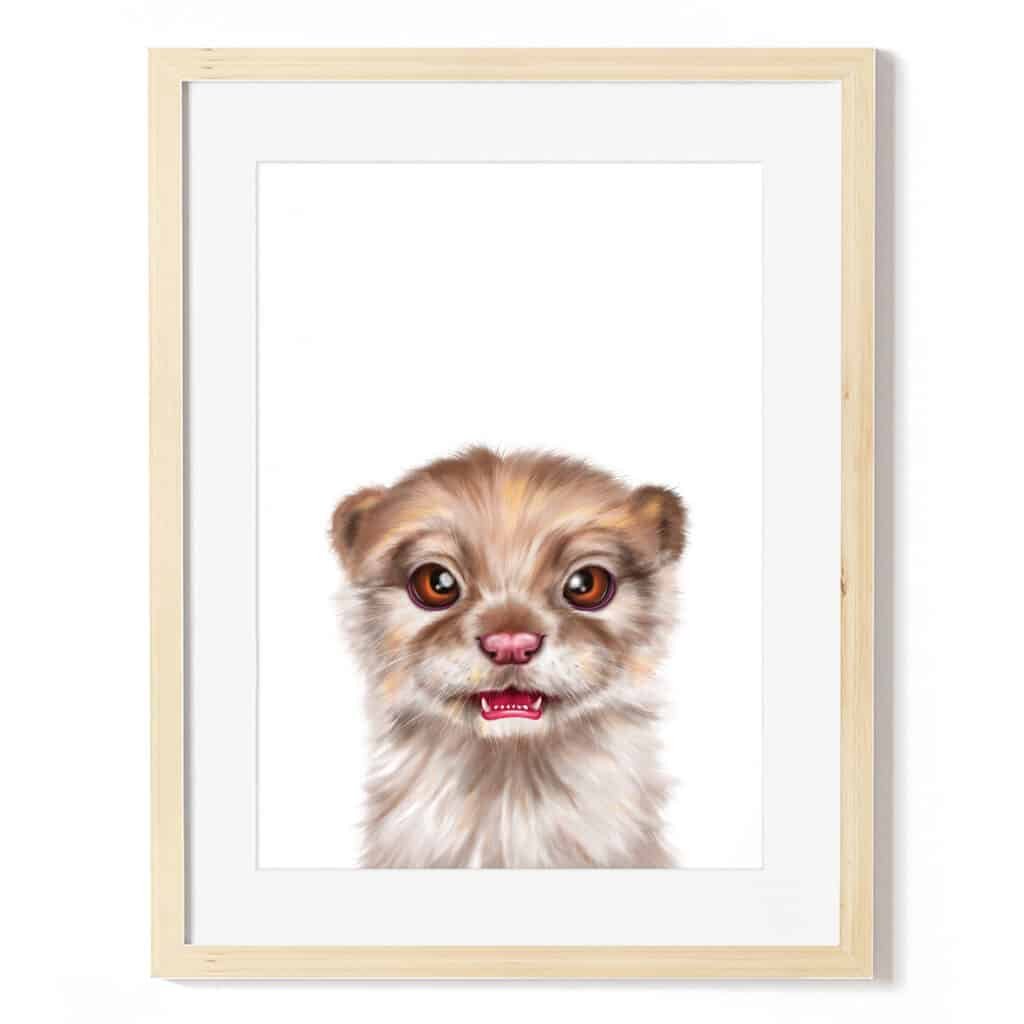 baby otter art print