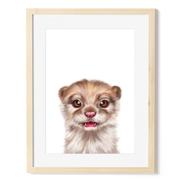 baby otter art print
