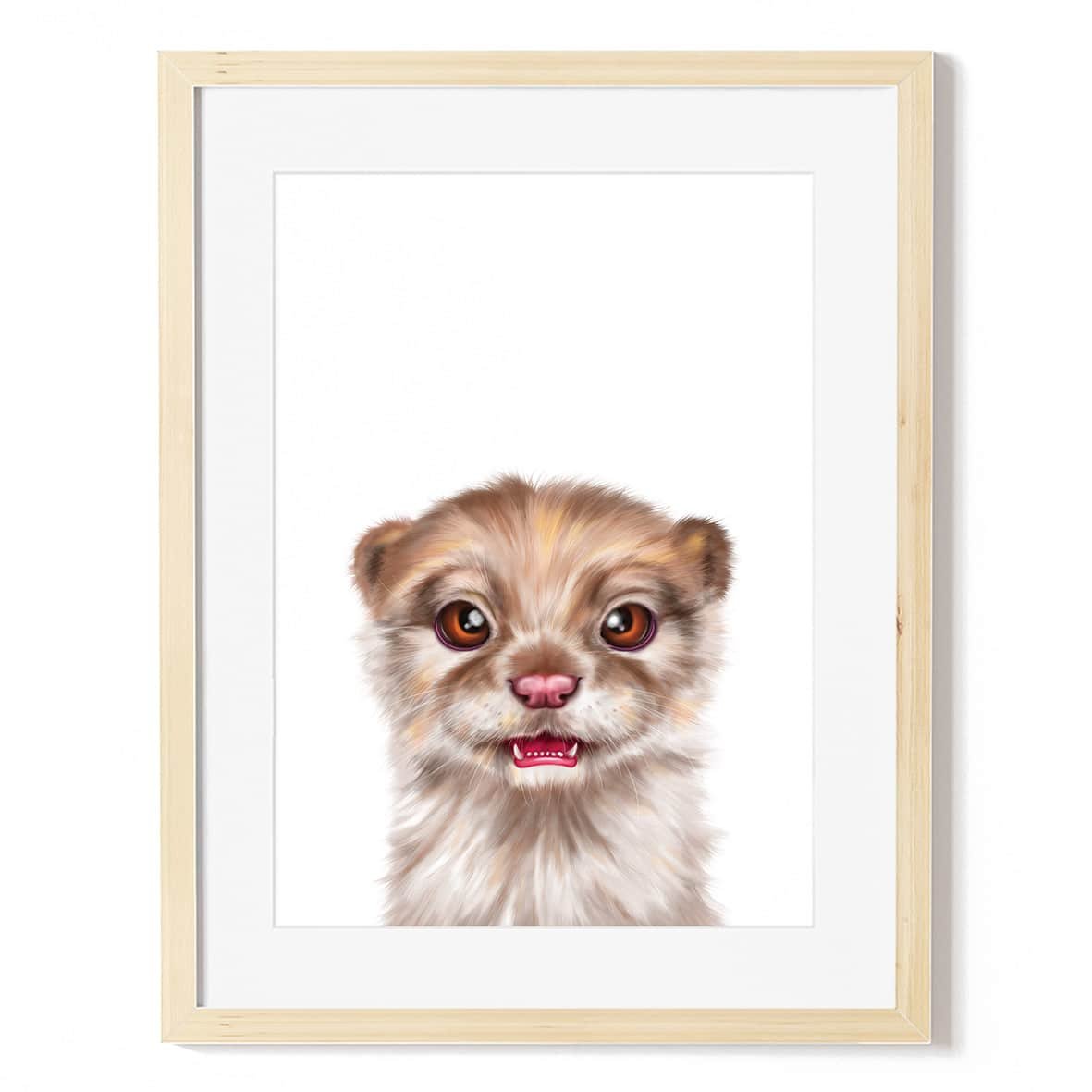 baby otter art print