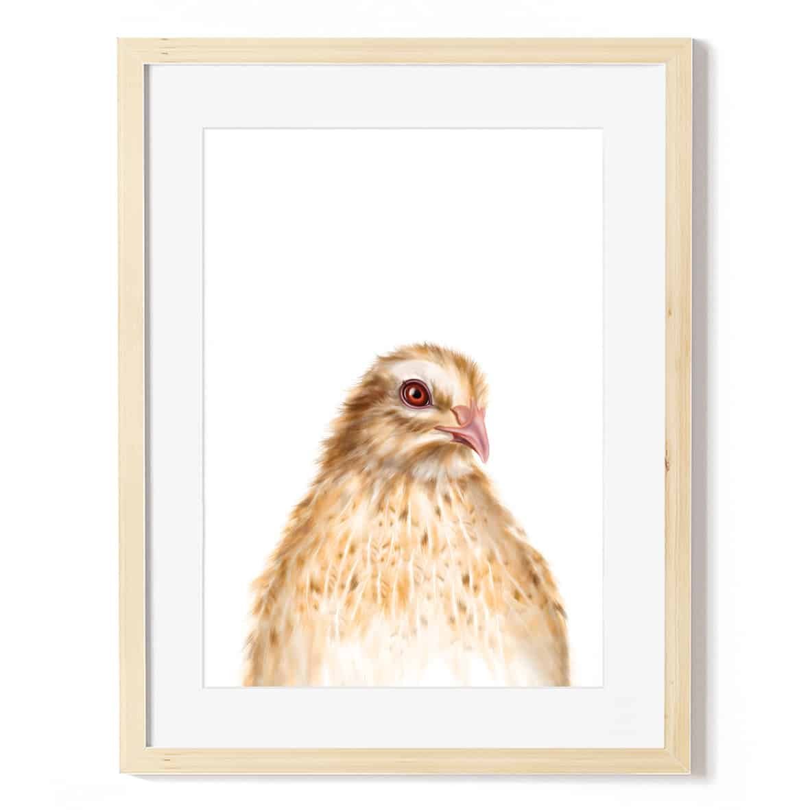 baby quail art print