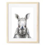 baby rhino art print