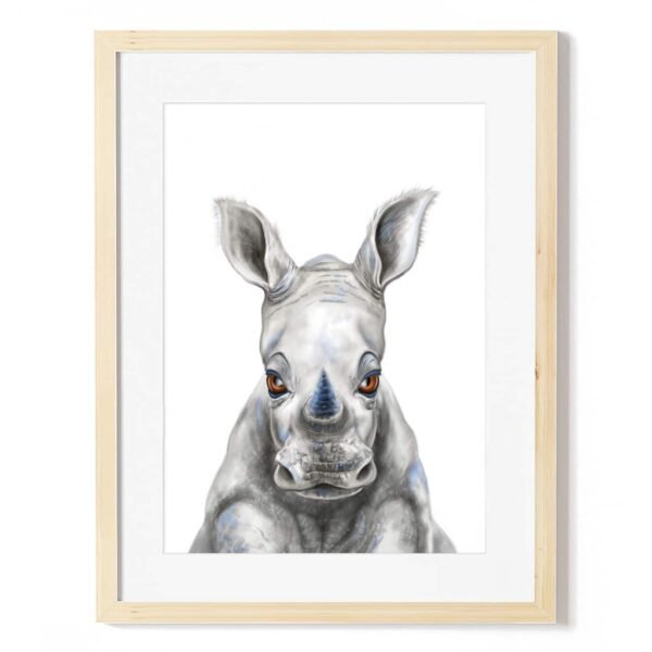 baby rhino art print