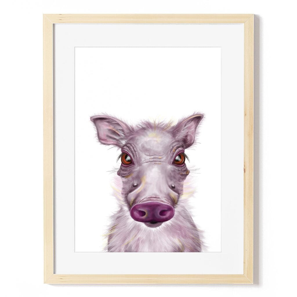 baby warthog art print
