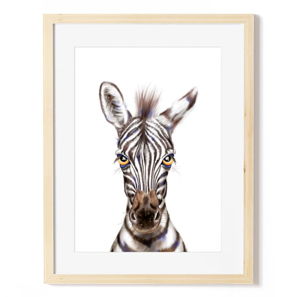 baby zebra art print