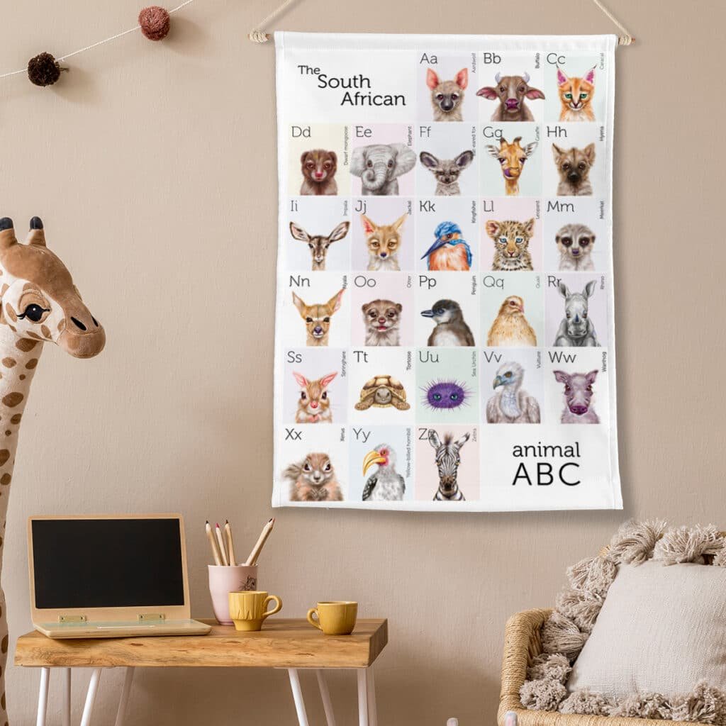 fabric banner with giraffe