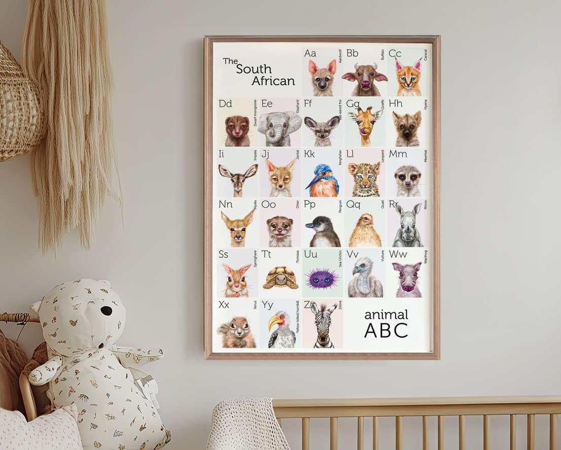 ABC poster in boho nursery