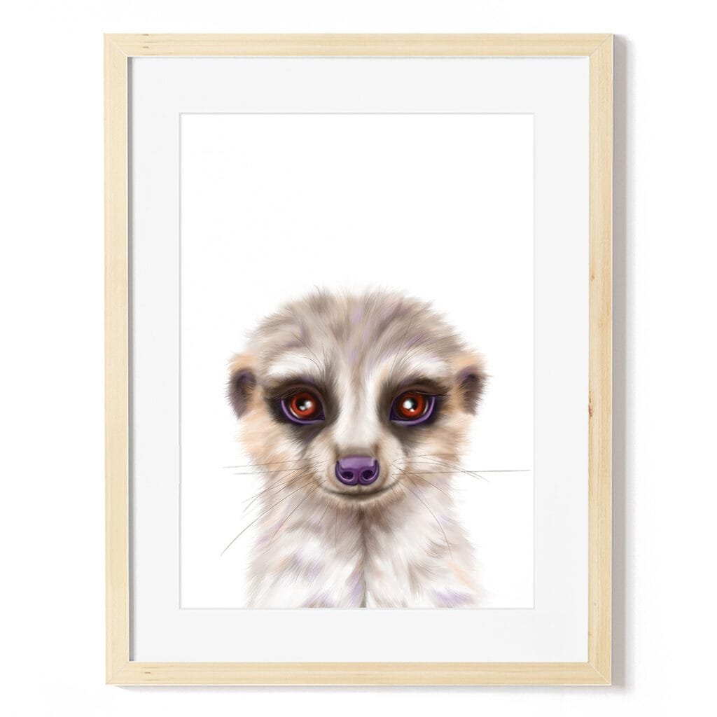baby meerkat art print