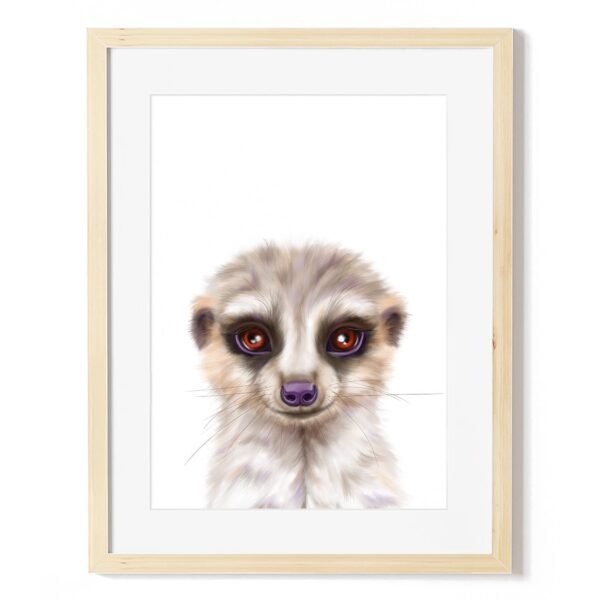 baby meerkat art print