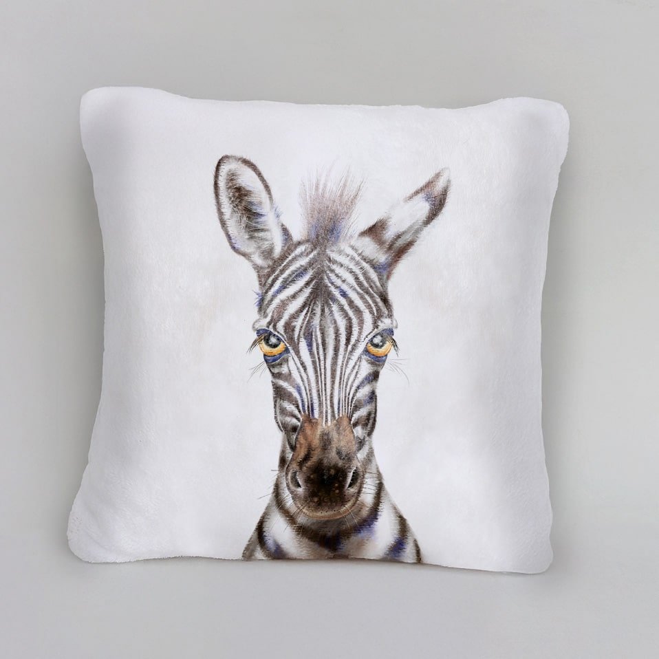 zebra fleece cushion